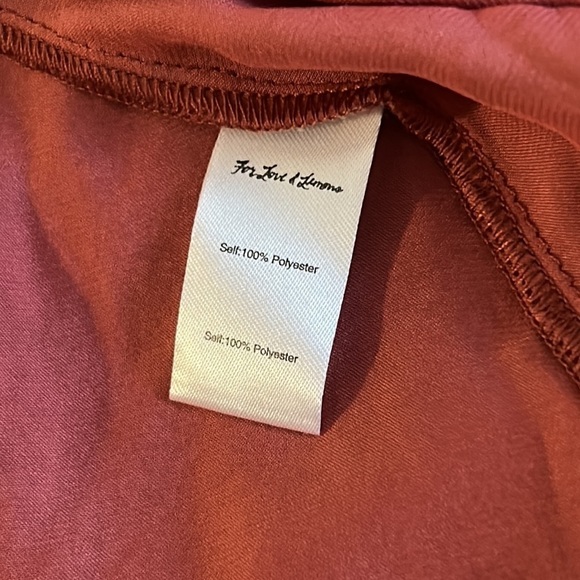 𝅺FOR Love and Lemons Mauve Satin Ruffled Wrap Robe Velvet Trim NWT - Picture 10 of 10